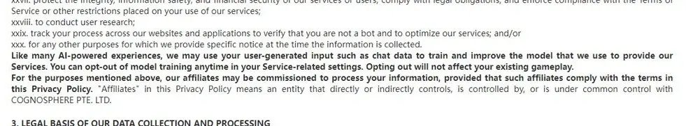 Genshin Impact planejava coletar comunicação de voz para treinamento de IA