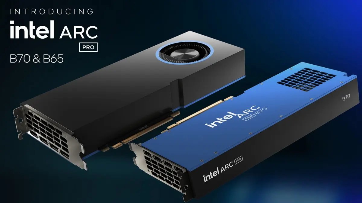 Intel Arc Pro B70 32GB supera B580 em até 65% e rivaliza com RTX 5060 Ti